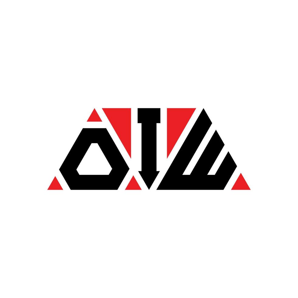 création de logo de lettre triangle oiw avec forme de triangle. monogramme de conception de logo triangle oiw. modèle de logo vectoriel triangle oiw avec couleur rouge. oiw logo triangulaire logo simple, élégant et luxueux. aïe