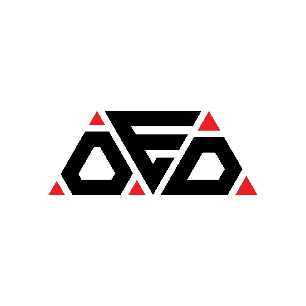 création de logo de lettre triangle oed avec forme de triangle. monogramme de conception de logo triangle oed. modèle de logo vectoriel triangle oed avec couleur rouge. logo triangulaire oed logo simple, élégant et luxueux. oed