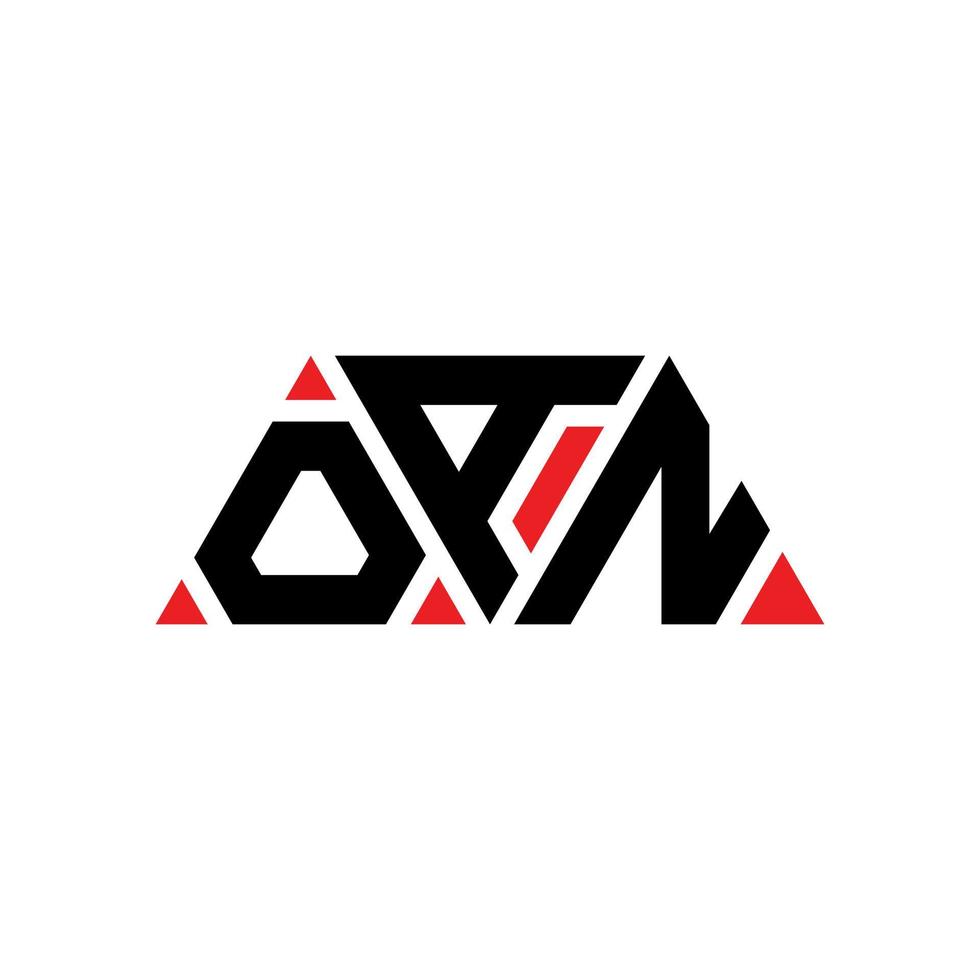 création de logo de lettre triangle oan avec forme de triangle. monogramme de conception de logo triangle oan. modèle de logo vectoriel triangle oan avec couleur rouge. oan logo triangulaire logo simple, élégant et luxueux. oan