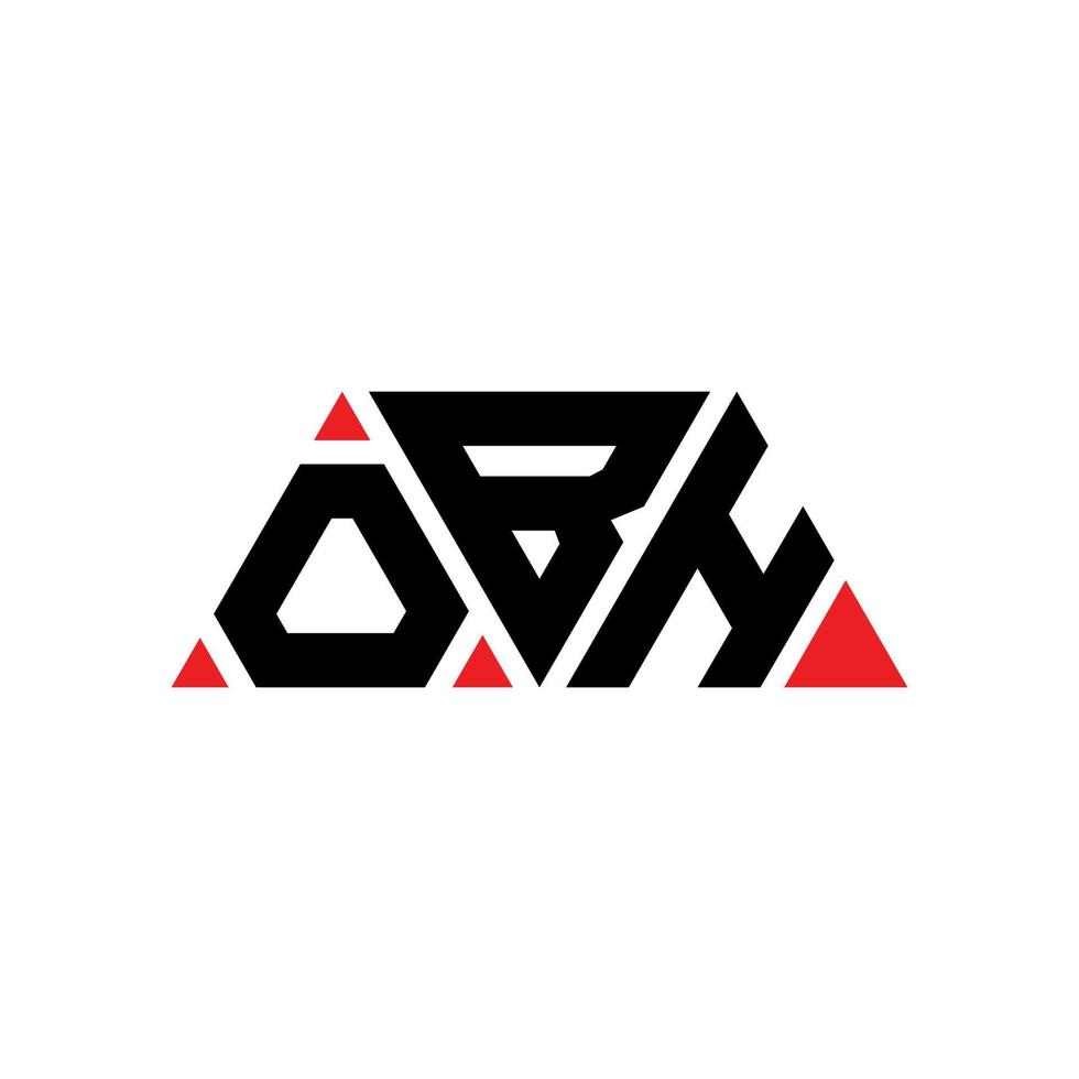 création de logo de lettre obh triangle avec forme de triangle. monogramme de conception de logo triangle obh. modèle de logo vectoriel triangle obh avec couleur rouge. obh logo triangulaire logo simple, élégant et luxueux. oh