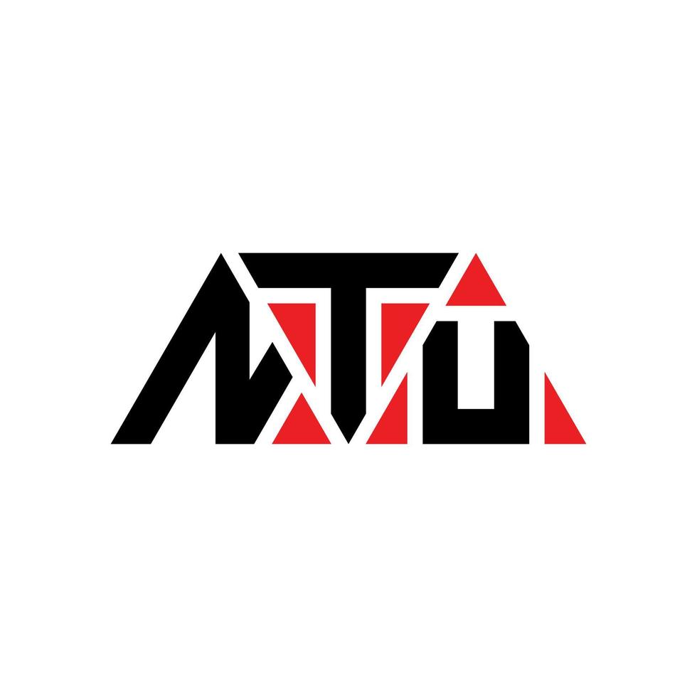 création de logo de lettre triangle ntu avec forme de triangle. monogramme de conception de logo triangle ntu. modèle de logo vectoriel triangle ntu avec couleur rouge. logo triangulaire ntu logo simple, élégant et luxueux. ntu