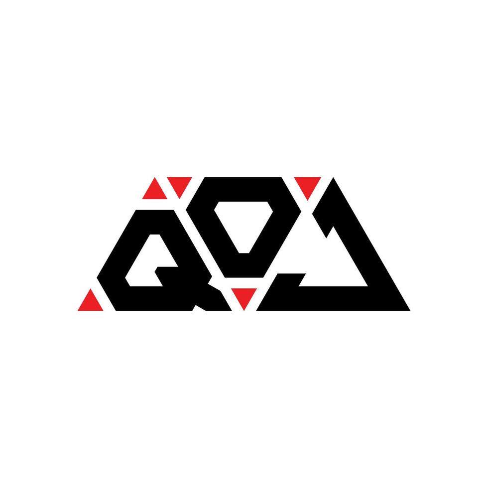 création de logo de lettre de triangle qoj avec forme de triangle. monogramme de conception de logo triangle qoj. modèle de logo vectoriel triangle qoj avec couleur rouge. logo triangulaire qoj logo simple, élégant et luxueux. qoj
