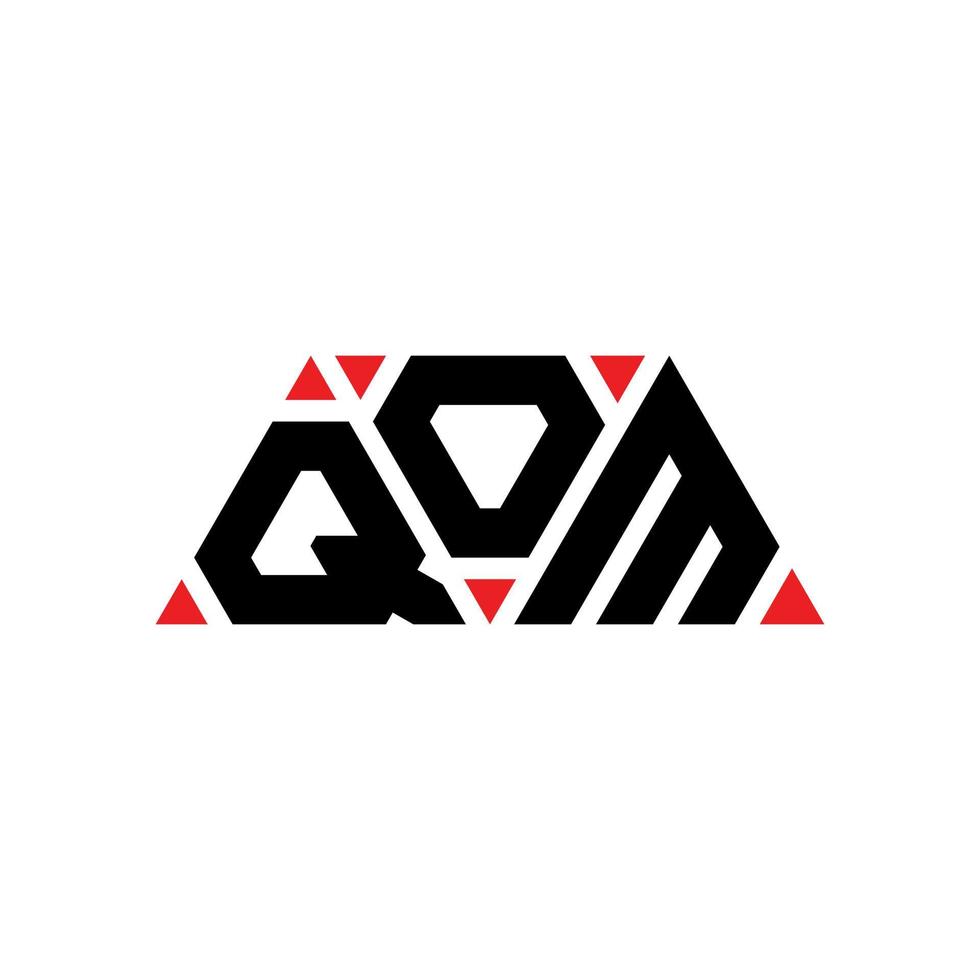 création de logo de lettre triangle qom avec forme de triangle. monogramme de conception de logo triangle qom. modèle de logo vectoriel triangle qom avec couleur rouge. logo triangulaire qom logo simple, élégant et luxueux. qom