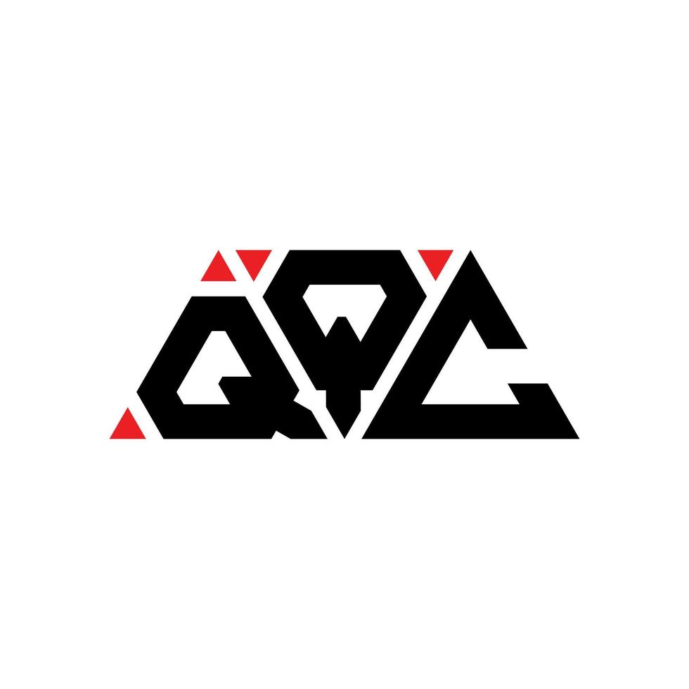 création de logo de lettre triangle qqc avec forme de triangle. monogramme de conception de logo triangle qqc. modèle de logo vectoriel triangle qqc avec couleur rouge. logo triangulaire qqc logo simple, élégant et luxueux. qqc