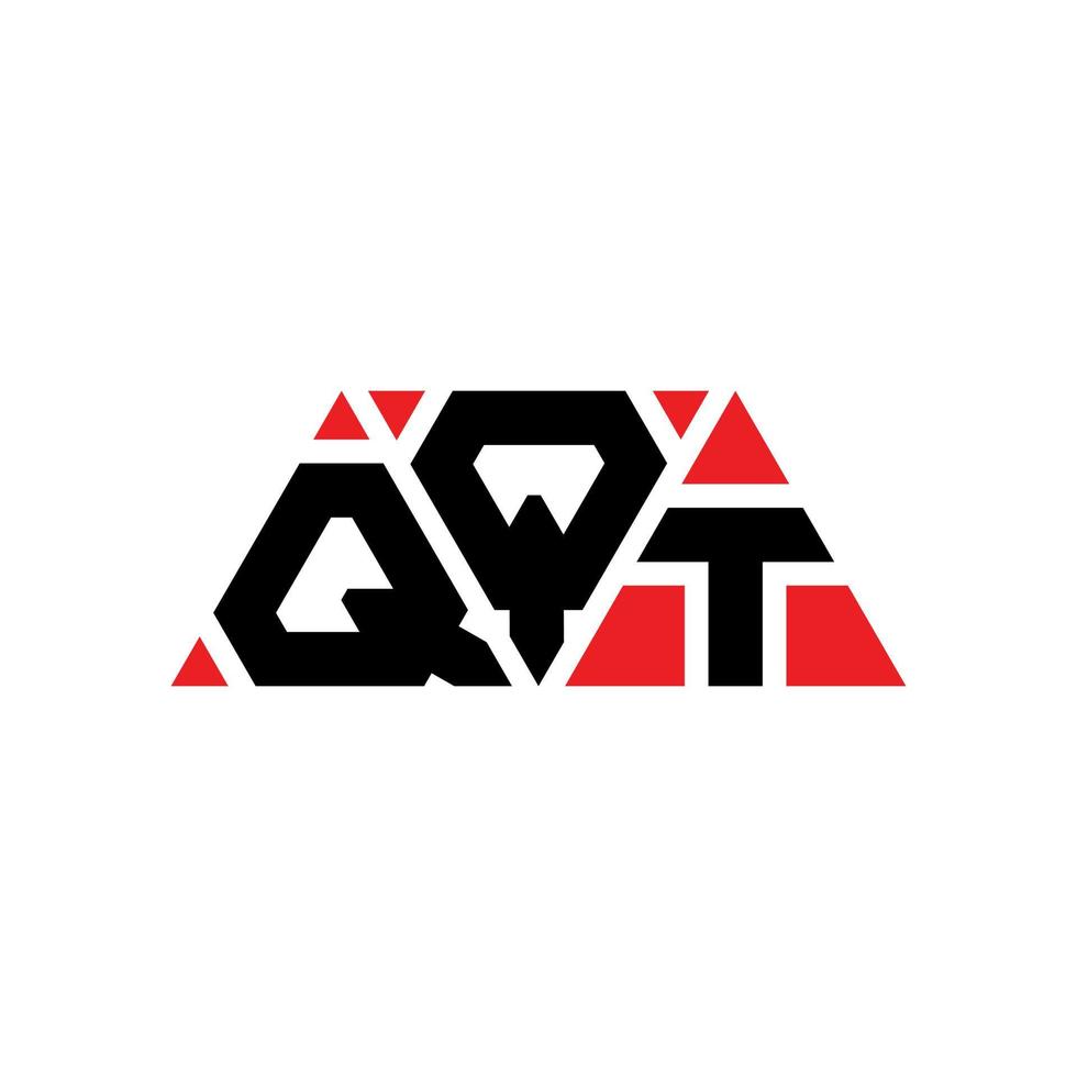 création de logo de lettre triangle qqt avec forme de triangle. monogramme de conception de logo triangle qqt. modèle de logo vectoriel triangle qqt avec couleur rouge. qqt logo triangulaire logo simple, élégant et luxueux. qqt