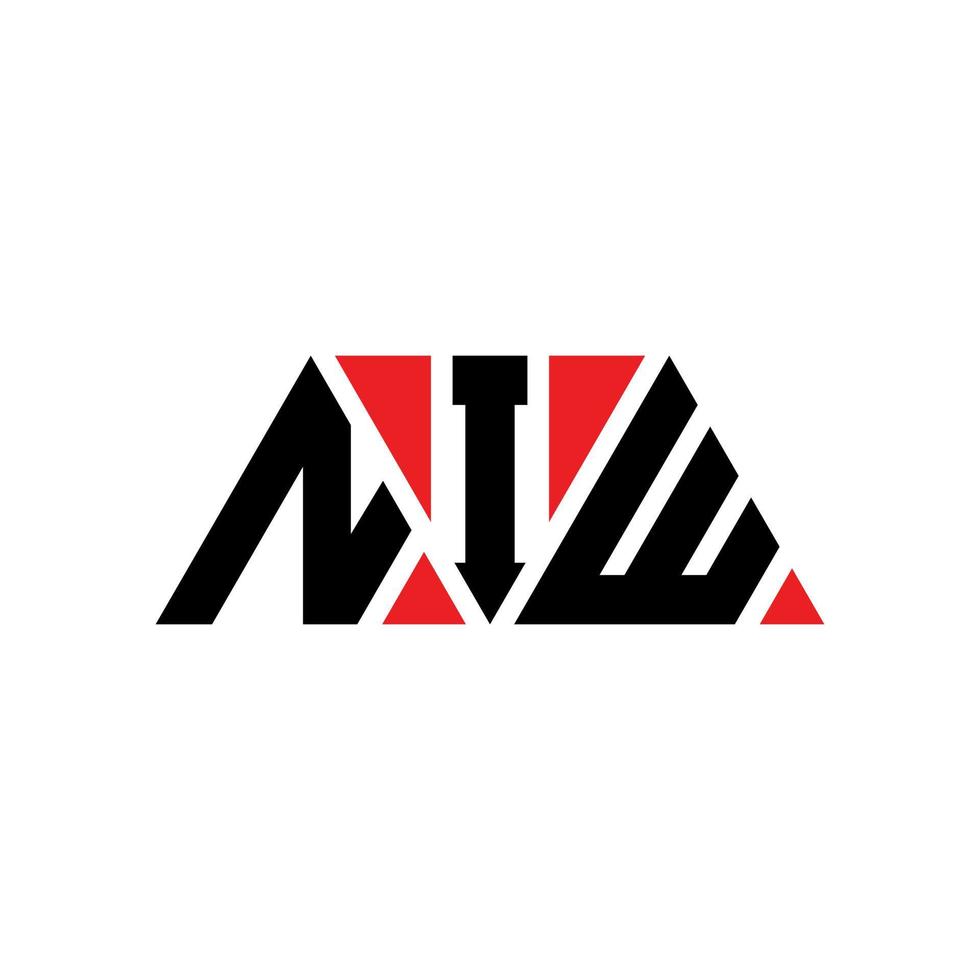 création de logo de lettre triangle niw avec forme de triangle. monogramme de conception de logo triangle niw. modèle de logo vectoriel triangle niw avec couleur rouge. nouveau logo triangulaire logo simple, élégant et luxueux. nouveau