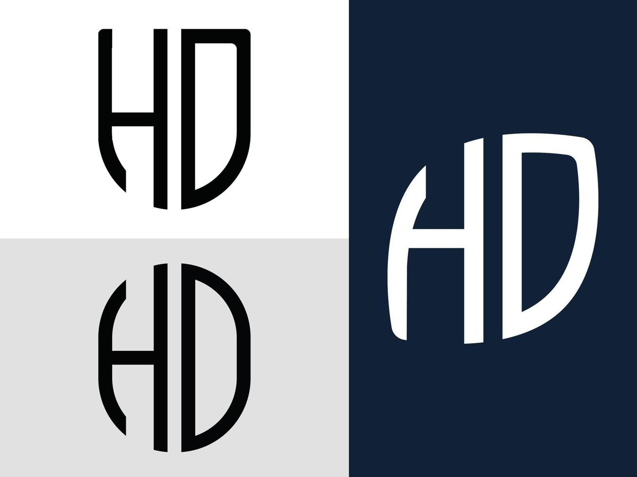 ensemble de conceptions de logo hd de lettres initiales créatives. vecteur