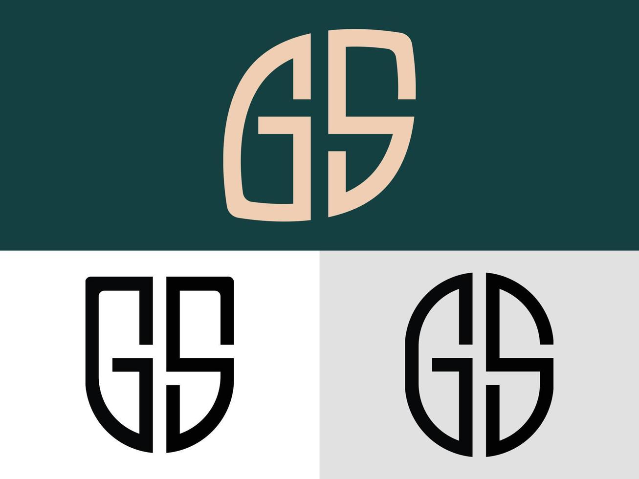ensemble de conceptions de logo gs de lettres initiales créatives. vecteur