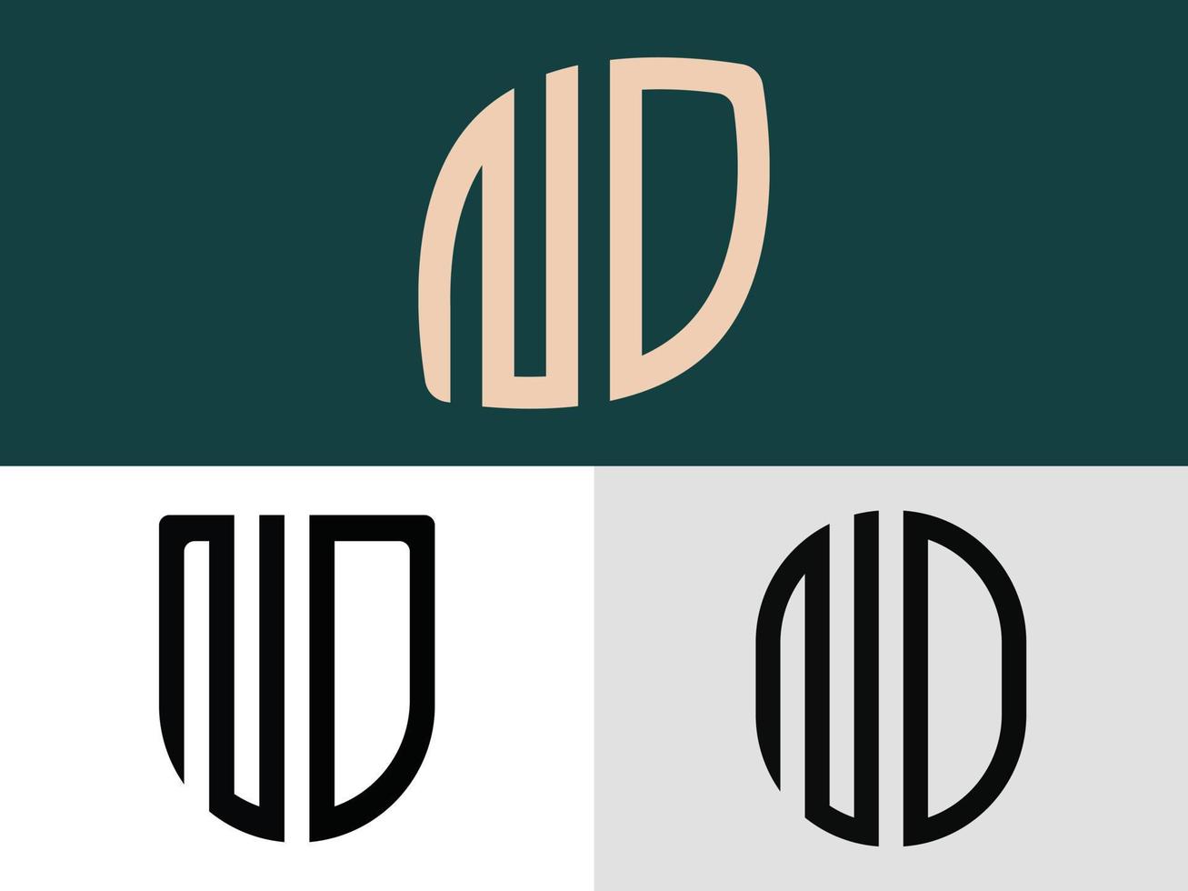 lettres initiales créatives et ensemble de conceptions de logo. vecteur