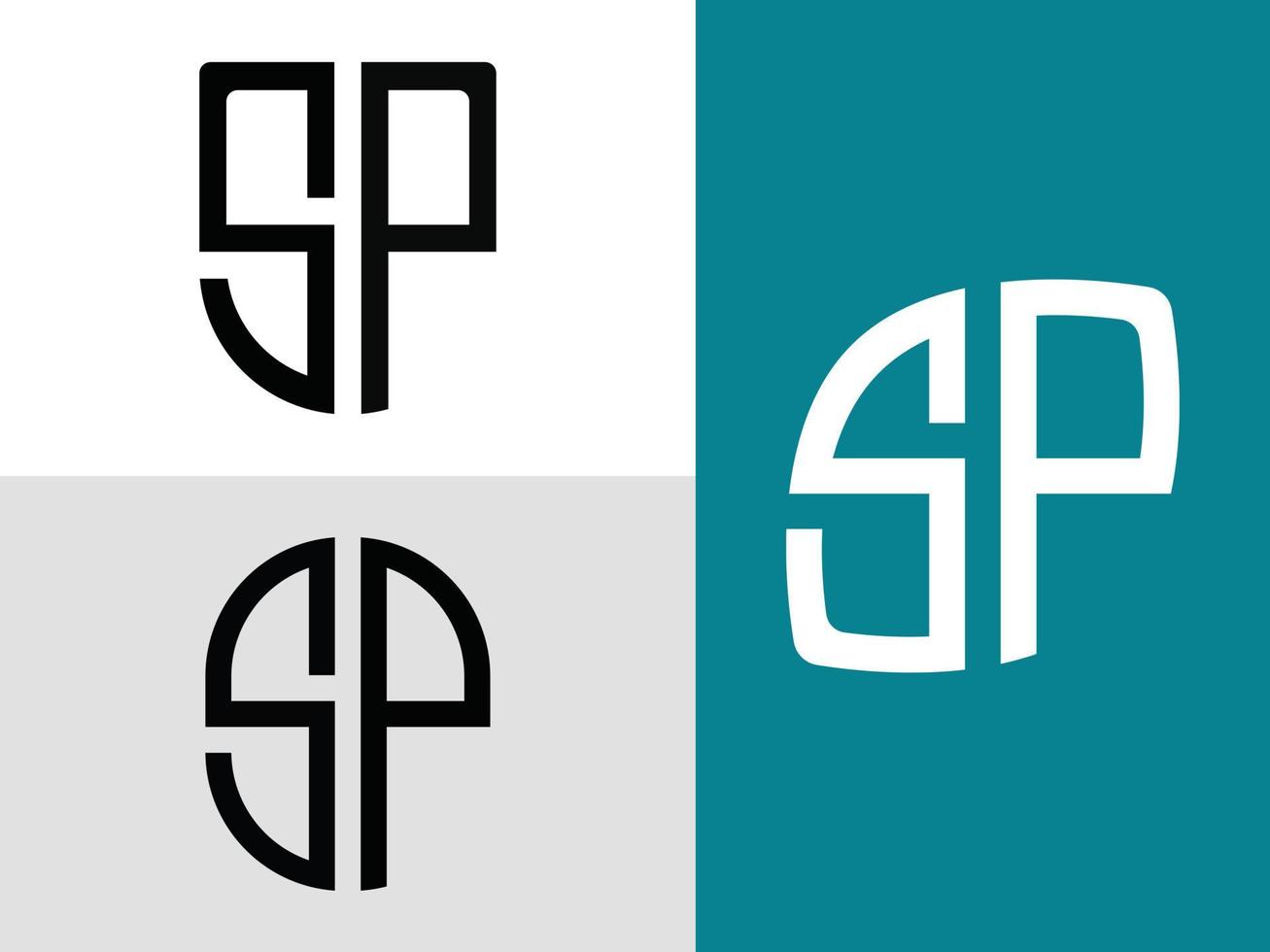ensemble de conceptions de logo sp de lettres initiales créatives. vecteur
