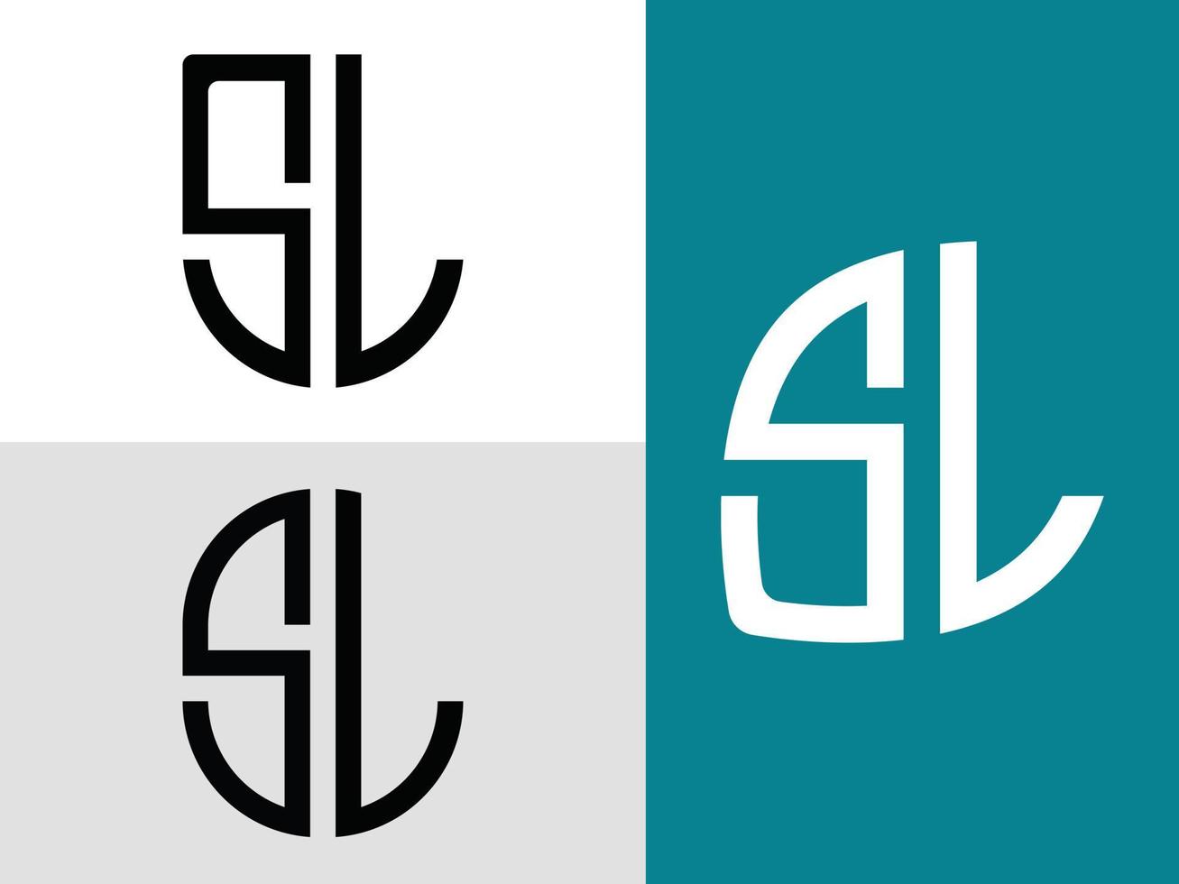 ensemble de conceptions de logo sl lettres initiales créatives. vecteur