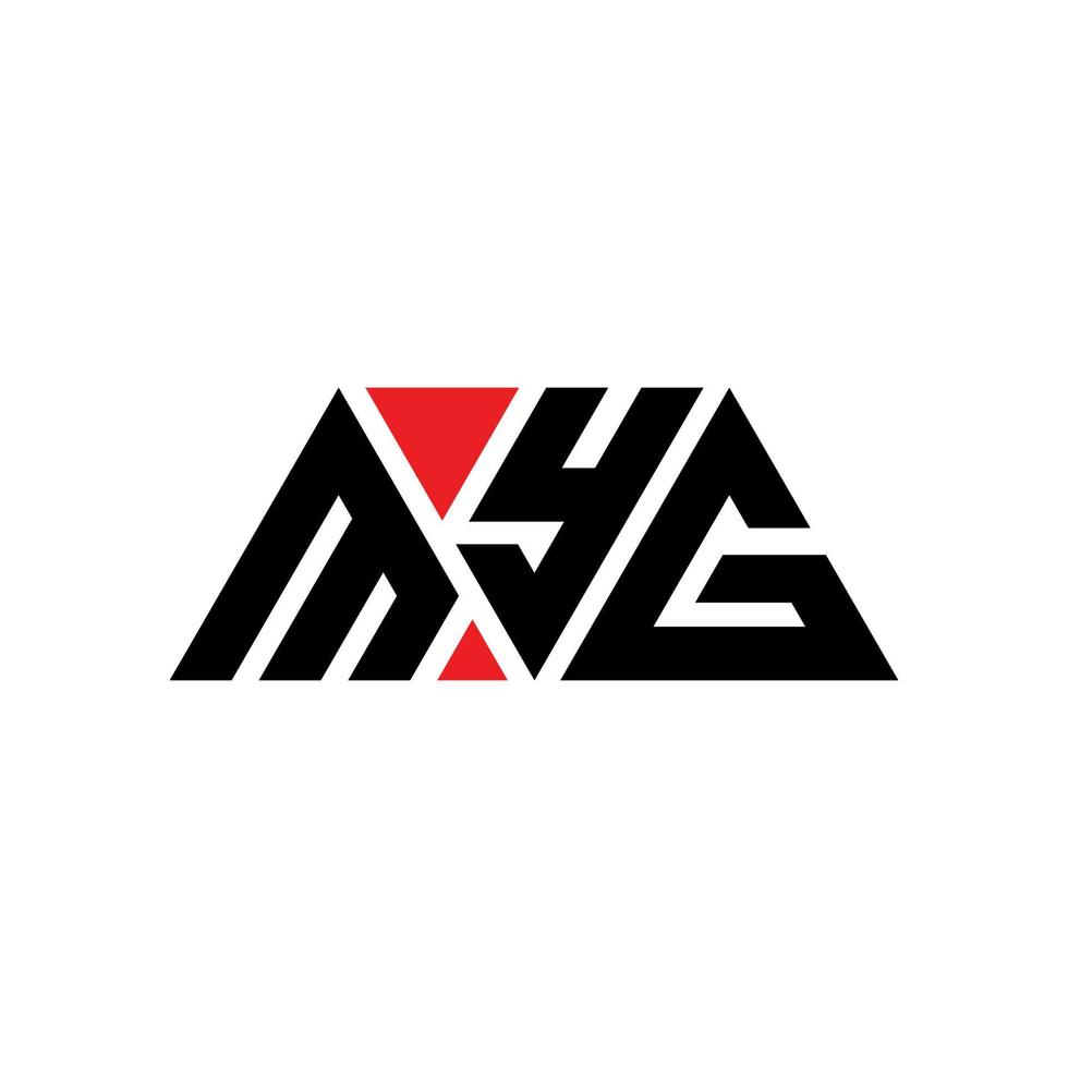 création de logo de lettre triangle myg avec forme de triangle. monogramme de conception de logo triangle myg. modèle de logo vectoriel triangle myg avec couleur rouge. logo triangulaire myg logo simple, élégant et luxueux. mong