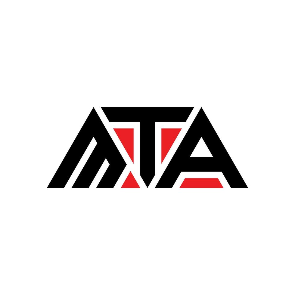 création de logo de lettre triangle mta avec forme de triangle. monogramme de conception de logo triangle mta. modèle de logo vectoriel triangle mta avec couleur rouge. logo triangulaire mta logo simple, élégant et luxueux. mta