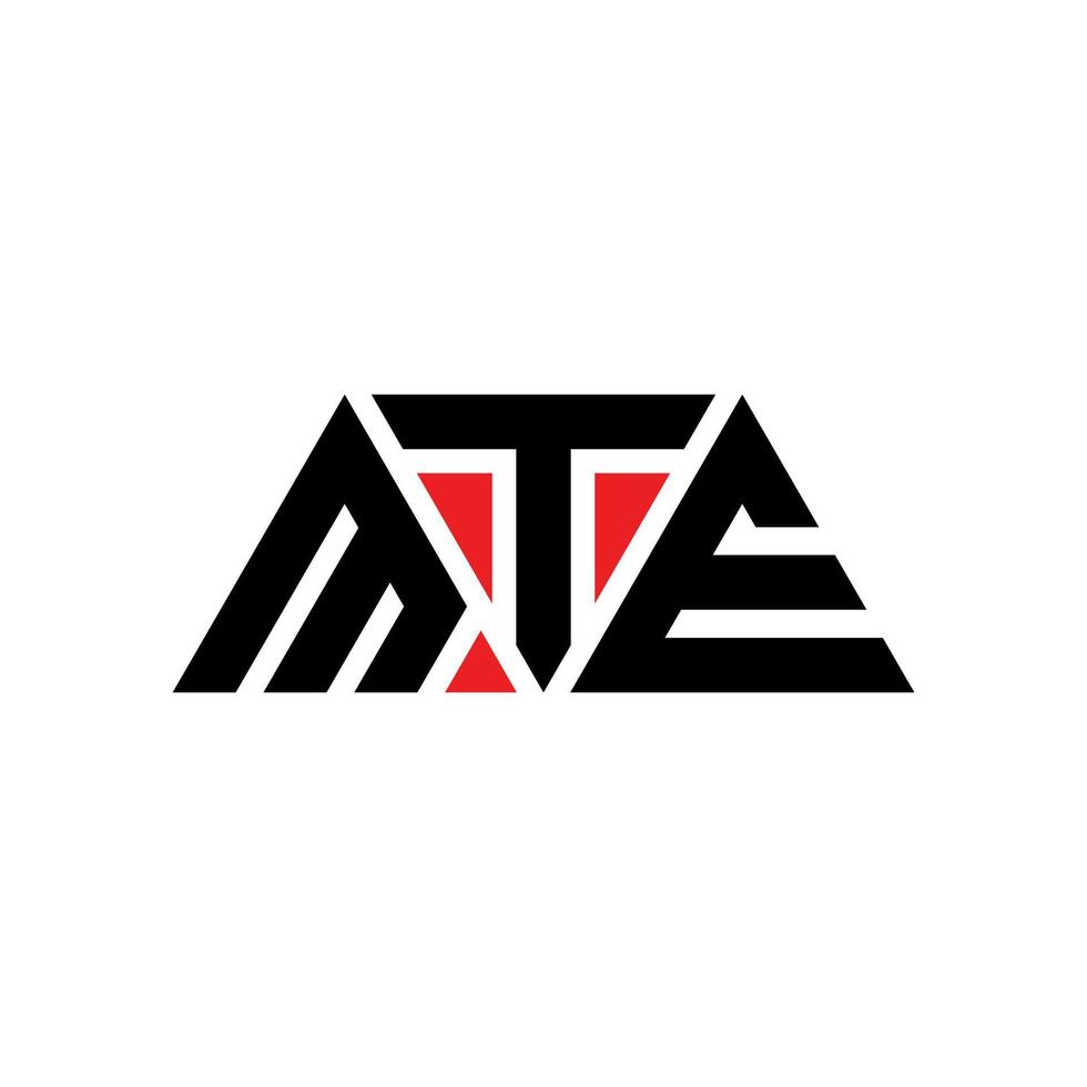 création de logo de lettre triangle mte avec forme de triangle. monogramme de conception de logo triangle mte. modèle de logo vectoriel triangle mte avec couleur rouge. logo triangulaire mte logo simple, élégant et luxueux. mte