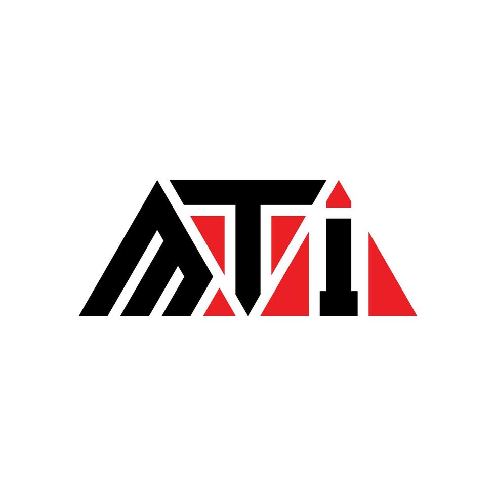 création de logo de lettre triangle mti avec forme de triangle. monogramme de conception de logo triangle mti. modèle de logo vectoriel triangle mti avec couleur rouge. logo triangulaire mti logo simple, élégant et luxueux. mti