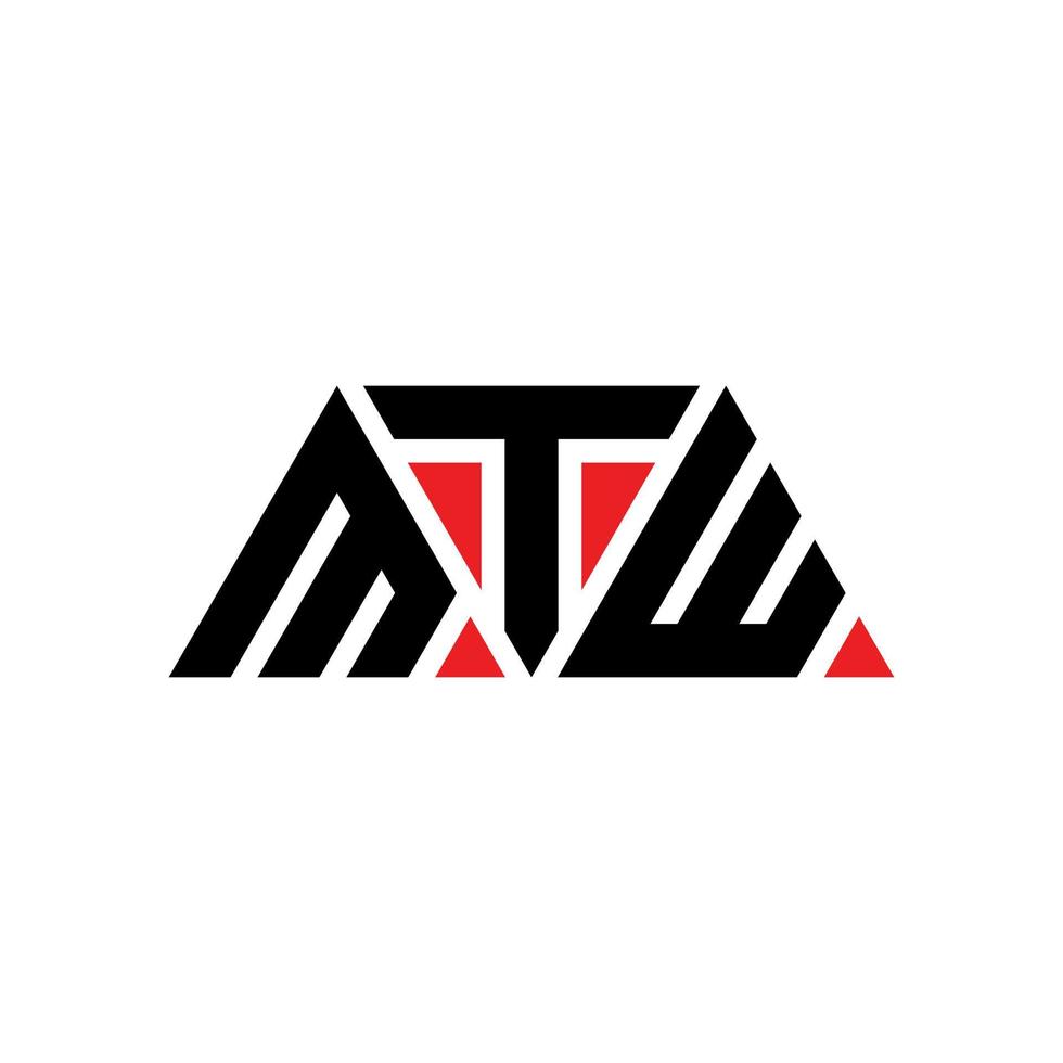 création de logo de lettre triangle mtw avec forme de triangle. monogramme de conception de logo triangle mtw. modèle de logo vectoriel triangle mtw avec couleur rouge. logo triangulaire mtw logo simple, élégant et luxueux. mtw