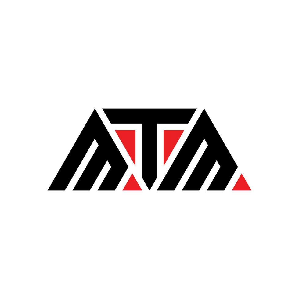 création de logo de lettre triangle mtm avec forme de triangle. monogramme de conception de logo triangle mtm. modèle de logo vectoriel triangle mtm avec couleur rouge. logo triangulaire mtm logo simple, élégant et luxueux. mtm