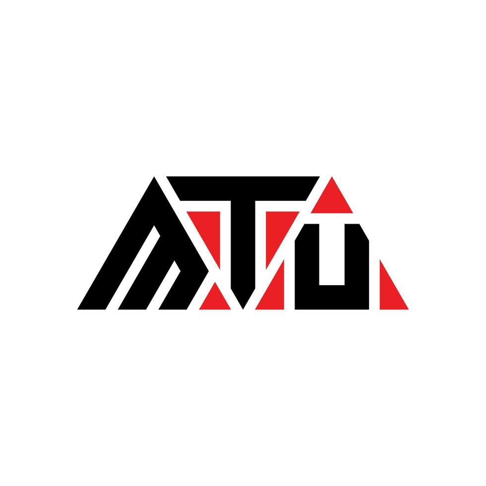 création de logo de lettre triangle mtu avec forme de triangle. monogramme de conception de logo triangle mtu. modèle de logo vectoriel triangle mtu avec couleur rouge. logo triangulaire mtu logo simple, élégant et luxueux. mtu