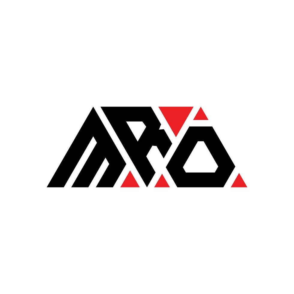 création de logo de lettre triangle mro avec forme de triangle. monogramme de conception de logo triangle mro. modèle de logo vectoriel triangle mro avec couleur rouge. logo triangulaire mro logo simple, élégant et luxueux. mro
