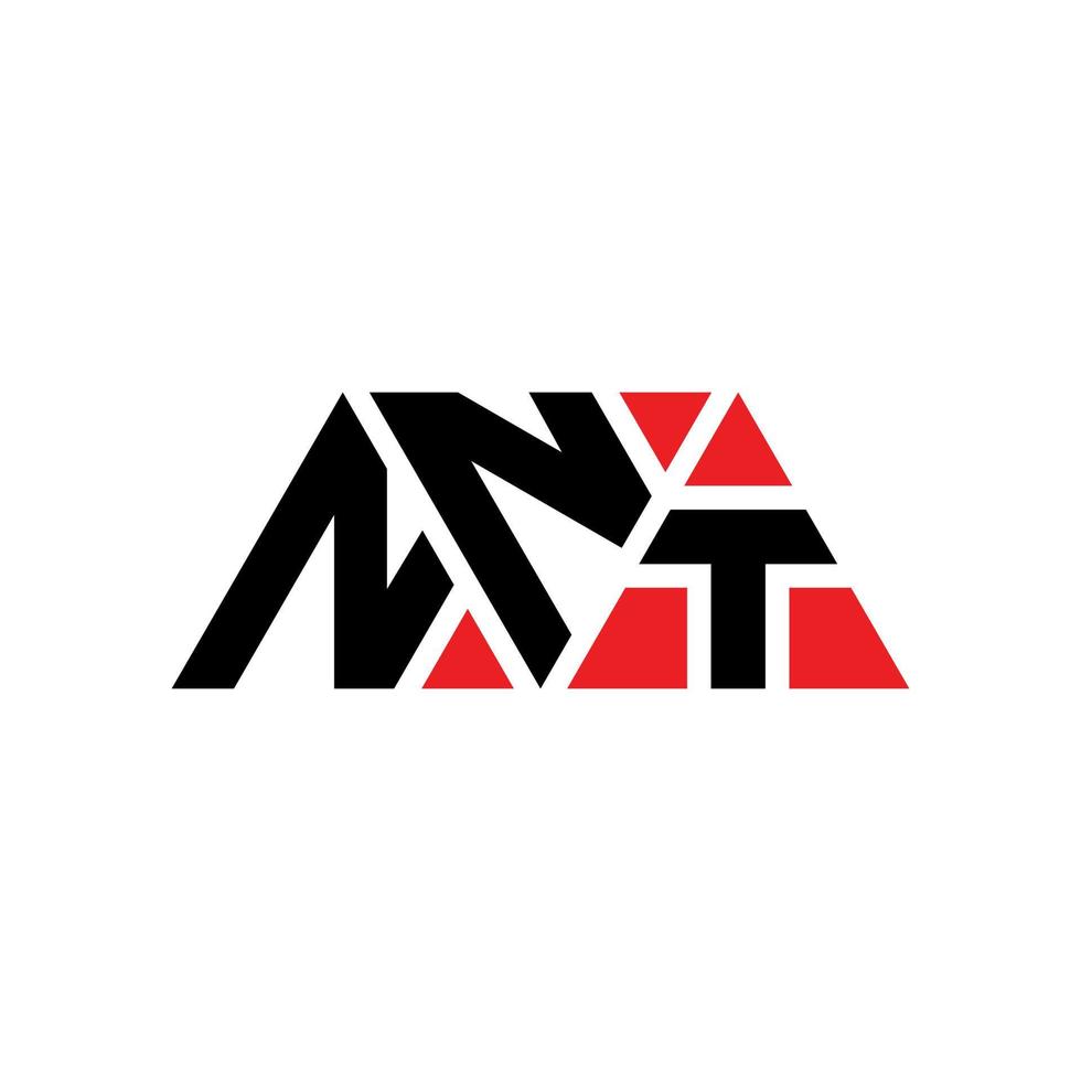 création de logo de lettre triangle nnt avec forme de triangle. monogramme de conception de logo triangle nnt. modèle de logo vectoriel triangle nnt avec couleur rouge. nnt logo triangulaire logo simple, élégant et luxueux. non