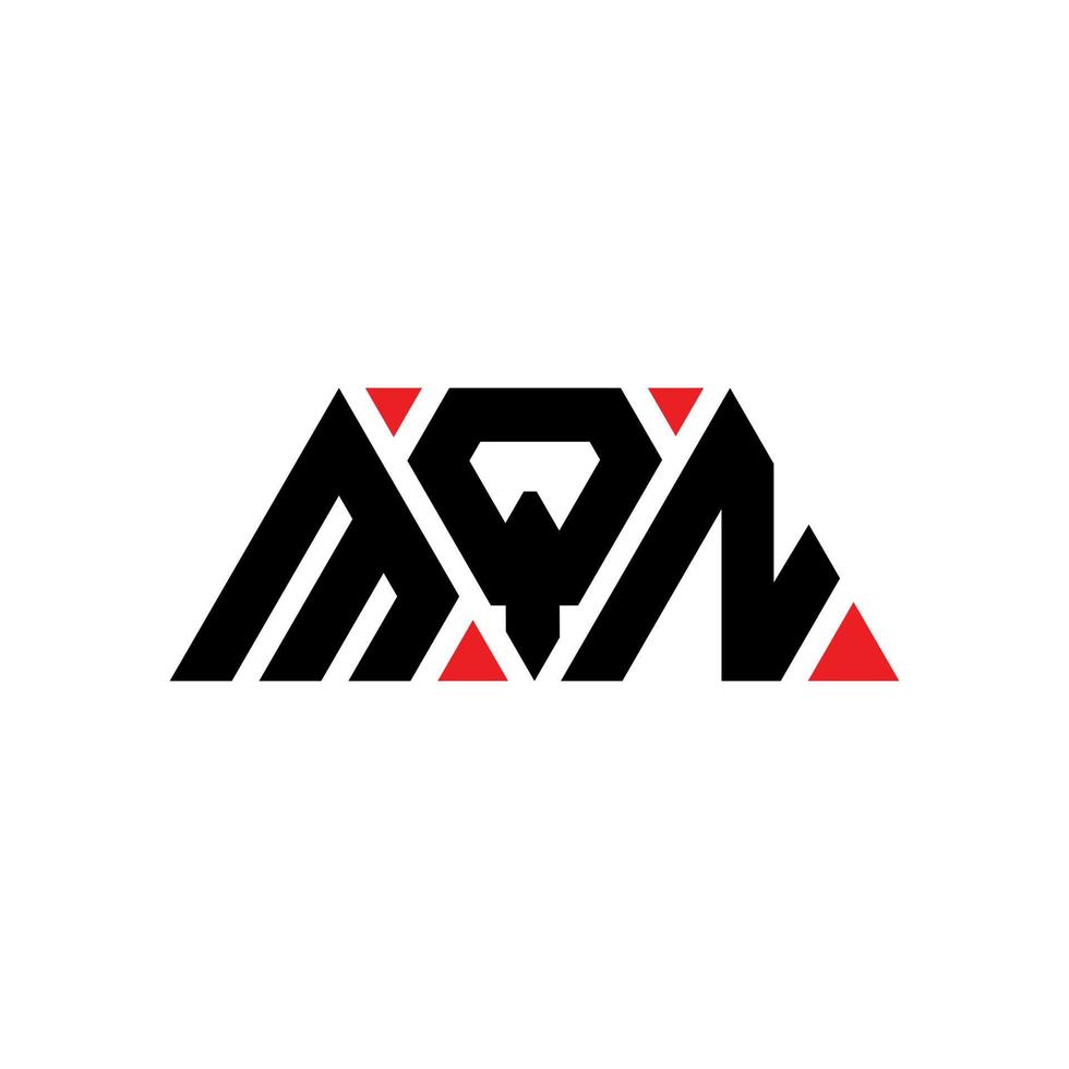 création de logo de lettre triangle mqn avec forme de triangle. monogramme de conception de logo triangle mqn. modèle de logo vectoriel triangle mqn avec couleur rouge. logo triangulaire mqn logo simple, élégant et luxueux. mqn