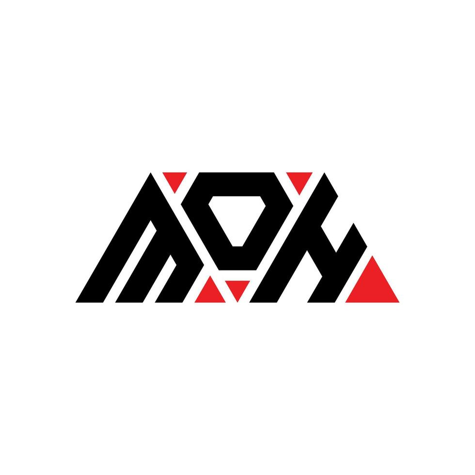 création de logo de lettre triangle moh avec forme de triangle. monogramme de conception de logo triangle moh. modèle de logo vectoriel triangle moh avec couleur rouge. logo triangulaire moh logo simple, élégant et luxueux. moh