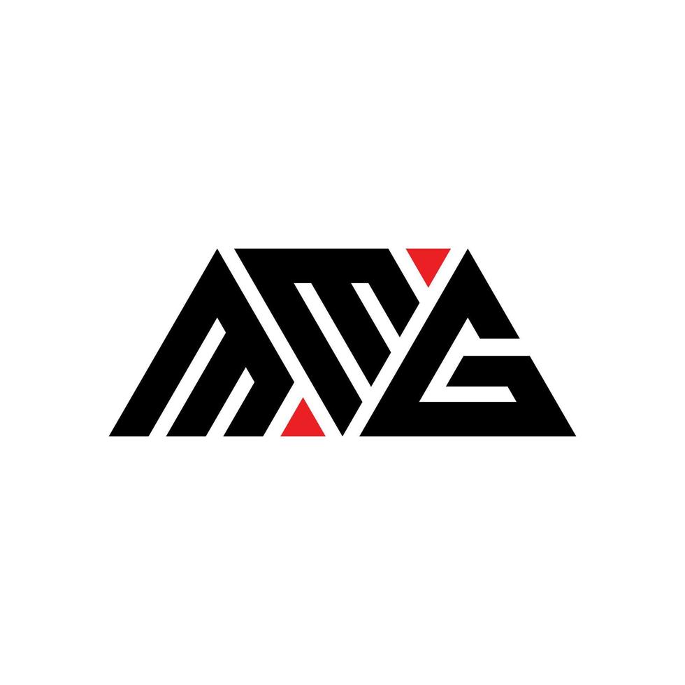 création de logo de lettre triangle mmg avec forme de triangle. monogramme de conception de logo triangle mmg. modèle de logo vectoriel triangle mmg avec couleur rouge. logo triangulaire mmg logo simple, élégant et luxueux. mmg