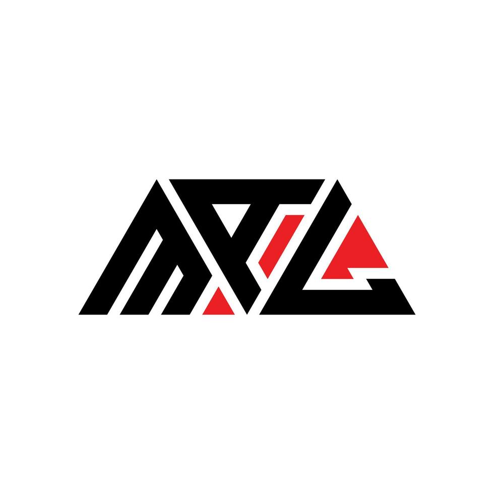 création de logo de lettre mal triangle avec forme de triangle. monogramme de conception de logo mal triangle. modèle de logo vectoriel mal triangle avec couleur rouge. mal logo triangulaire logo simple, élégant et luxueux. mal