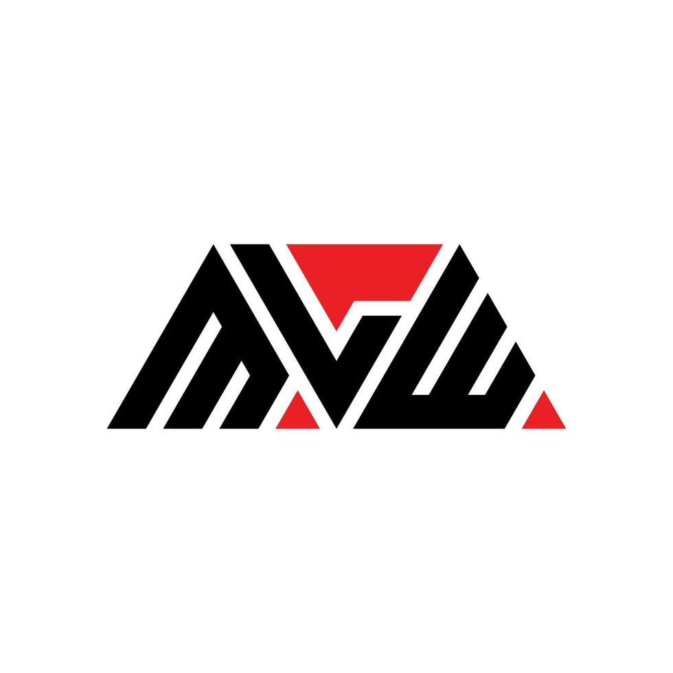 création de logo de lettre triangle mlw avec forme de triangle. monogramme de conception de logo triangle mlw. modèle de logo vectoriel triangle mlw avec couleur rouge. logo triangulaire mlw logo simple, élégant et luxueux. mlw