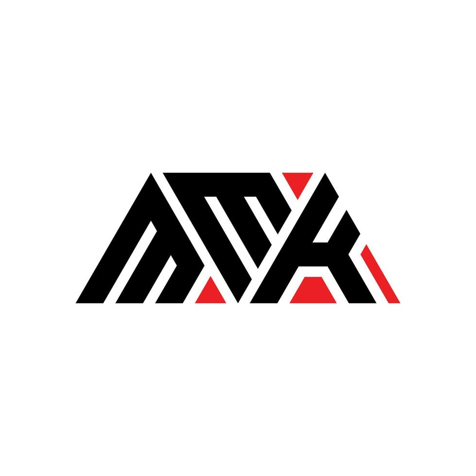 création de logo de lettre triangle mmk avec forme de triangle. monogramme de conception de logo triangle mmk. modèle de logo vectoriel triangle mmk avec couleur rouge. logo triangulaire mmk logo simple, élégant et luxueux. mmk