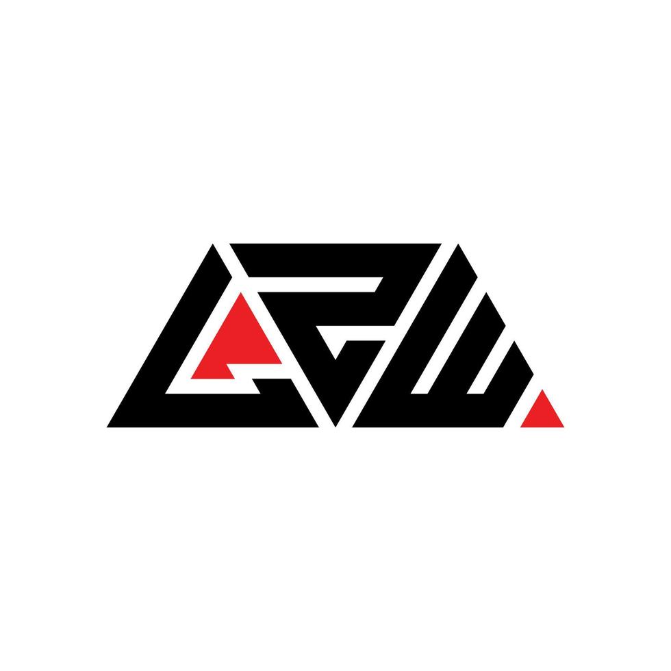 création de logo de lettre triangle lzw avec forme de triangle. monogramme de conception de logo triangle lzw. modèle de logo vectoriel triangle lzw avec couleur rouge. lzw logo triangulaire logo simple, élégant et luxueux. lzw