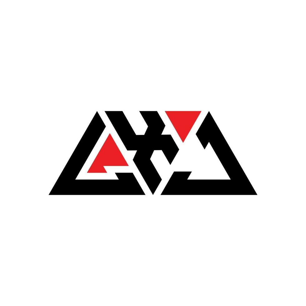 création de logo de lettre triangle lxj avec forme de triangle. monogramme de conception de logo triangle lxj. modèle de logo vectoriel triangle lxj avec couleur rouge. lxj logo triangulaire logo simple, élégant et luxueux. lxj