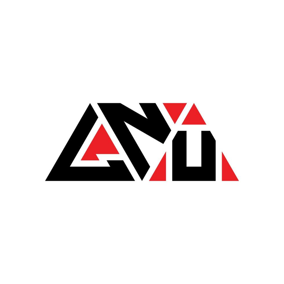 création de logo de lettre triangle lnu avec forme de triangle. monogramme de conception de logo triangle lnu. modèle de logo vectoriel triangle lnu avec couleur rouge. lnu logo triangulaire logo simple, élégant et luxueux. lnu