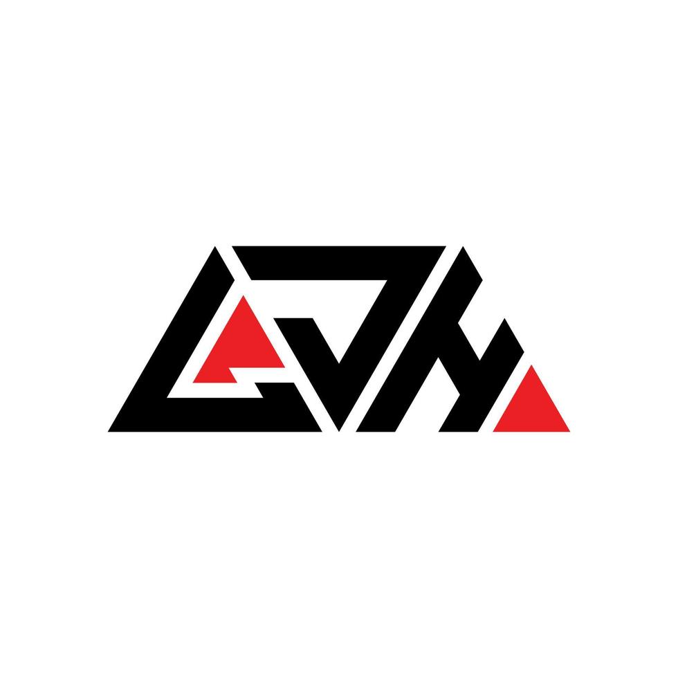 création de logo de lettre triangle ljh avec forme de triangle. monogramme de conception de logo triangle ljh. modèle de logo vectoriel triangle ljh avec couleur rouge. ljh logo triangulaire logo simple, élégant et luxueux. ljh