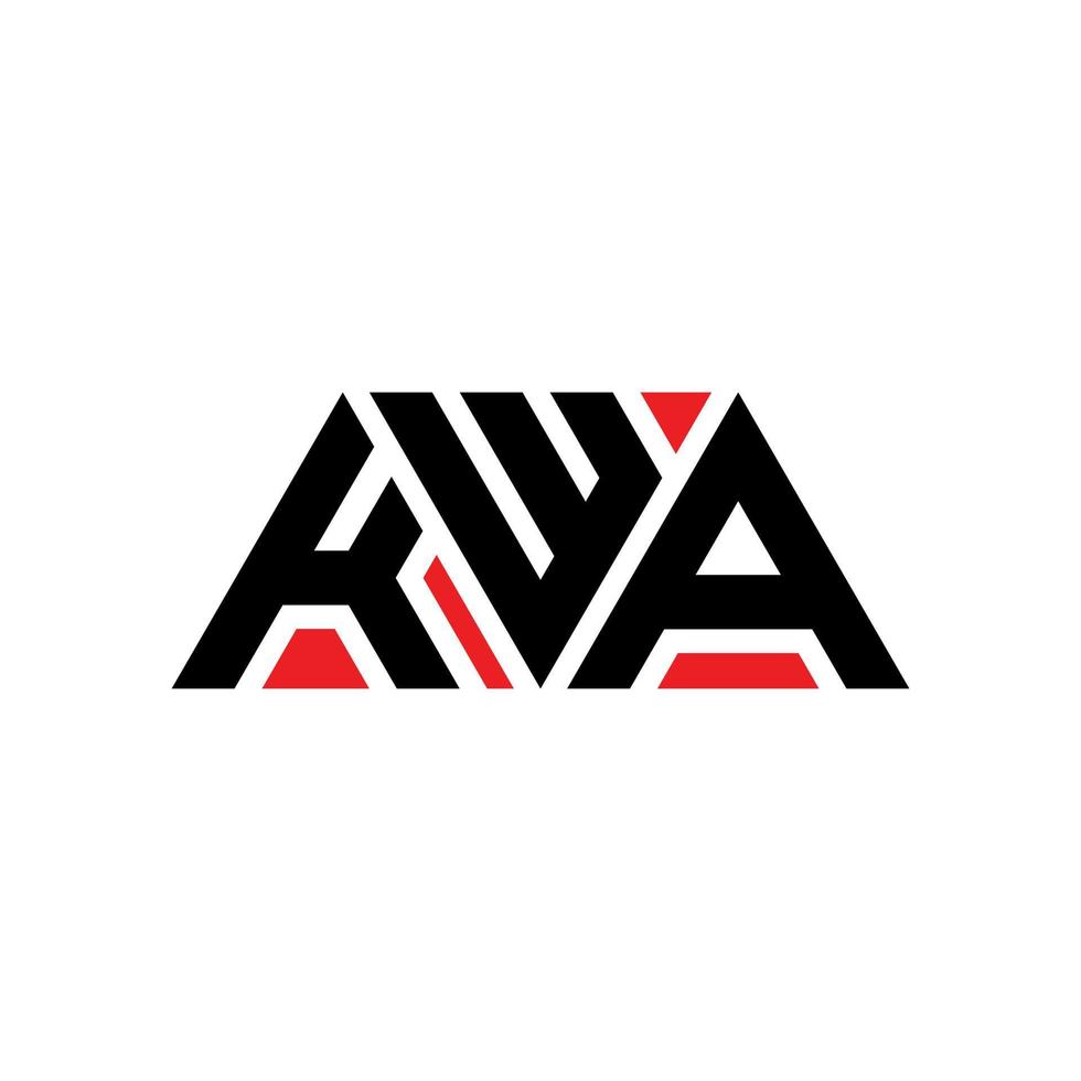 création de logo de lettre triangle kwa avec forme de triangle. monogramme de conception de logo triangle kwa. modèle de logo vectoriel triangle kwa avec couleur rouge. logo triangulaire kwa logo simple, élégant et luxueux. kwa