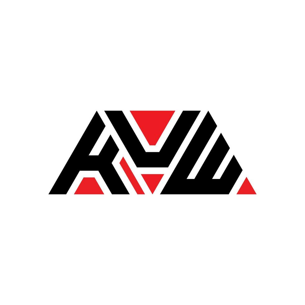 création de logo de lettre triangle kuw avec forme de triangle. monogramme de conception de logo triangle kuw. modèle de logo vectoriel triangle kuw avec couleur rouge. logo triangulaire kuw logo simple, élégant et luxueux. kuw