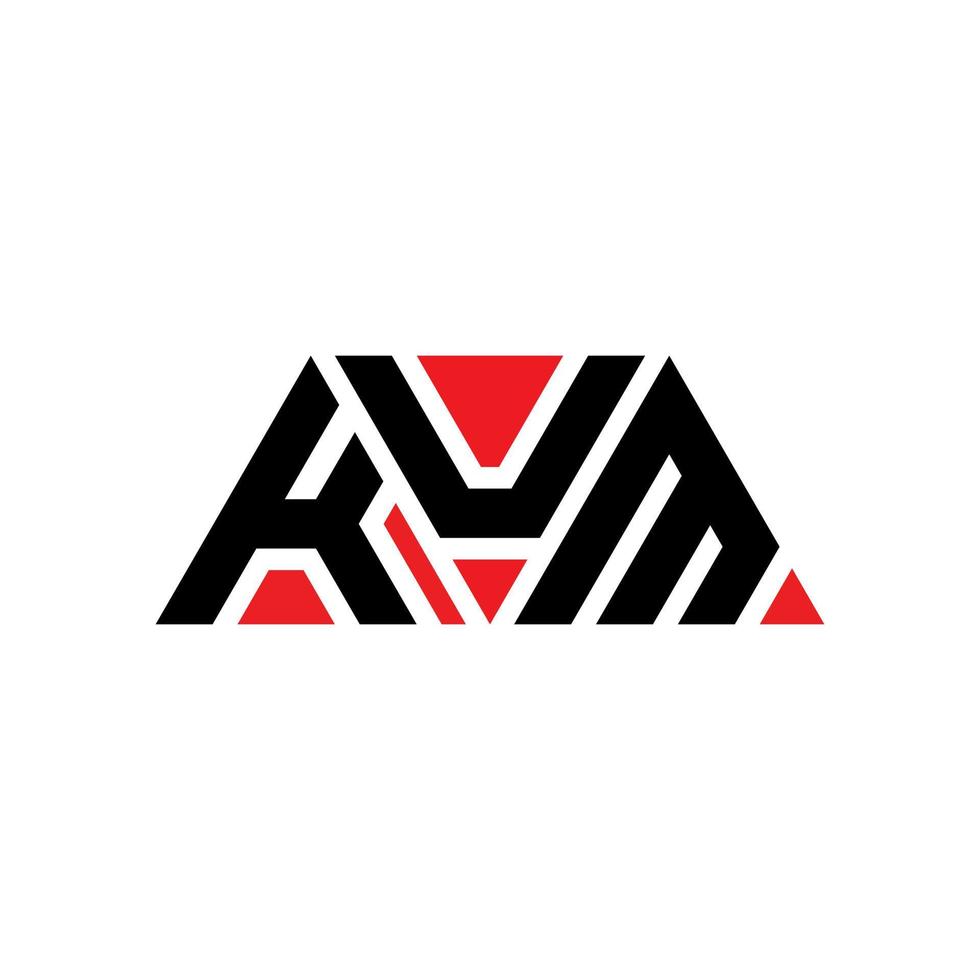 création de logo de lettre kum triangle avec forme de triangle. monogramme de conception de logo triangle kum. modèle de logo vectoriel triangle kum avec couleur rouge. kum logo triangulaire logo simple, élégant et luxueux. kum