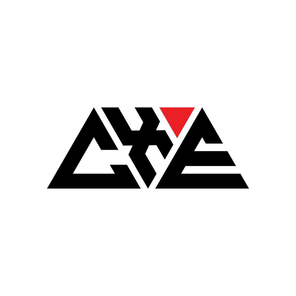 création de logo de lettre triangle cxe avec forme de triangle. monogramme de conception de logo triangle cxe. modèle de logo vectoriel triangle cxe avec couleur rouge. cxe logo triangulaire logo simple, élégant et luxueux. cxe