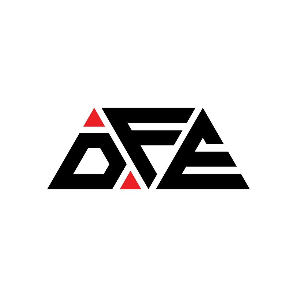 création de logo de lettre triangle dfe avec forme de triangle. monogramme de conception de logo triangle dfe. modèle de logo vectoriel triangle dfe avec couleur rouge. dfe logo triangulaire logo simple, élégant et luxueux. dfe