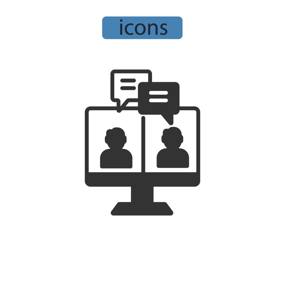 icônes de vidéoconférence symboles éléments vectoriels pour le web infographique vecteur