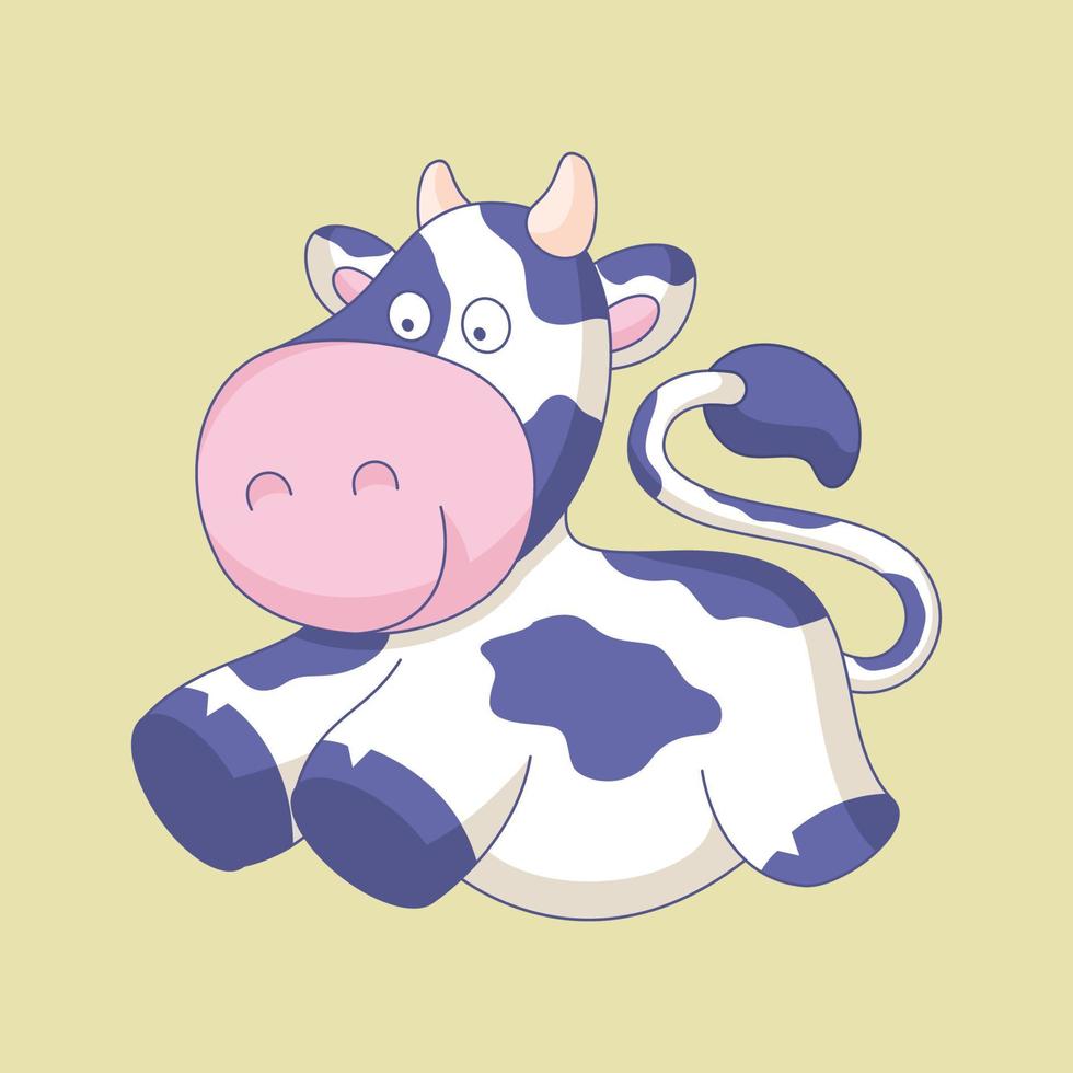 illustration vectorielle de dessin animé mignon vache vecteur