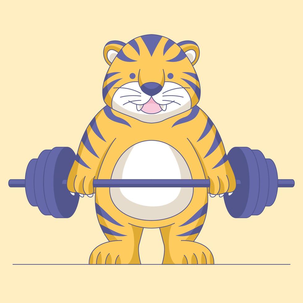 illustration vectorielle de tigre mignon fitness vecteur