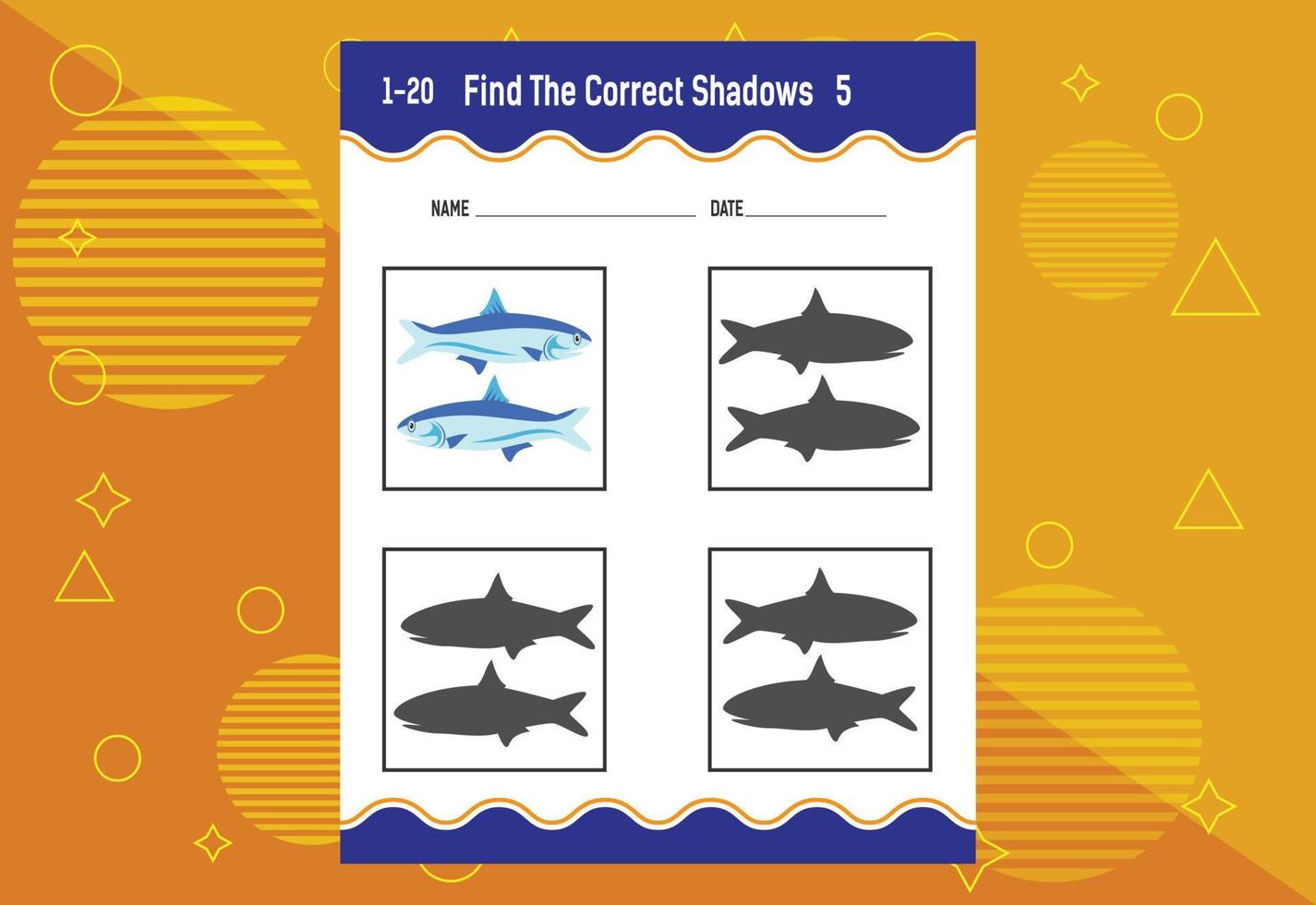 trouver la bonne ombre. feuille de travail de développement de l'éducation. jeu d'association pour les enfants. vecteur