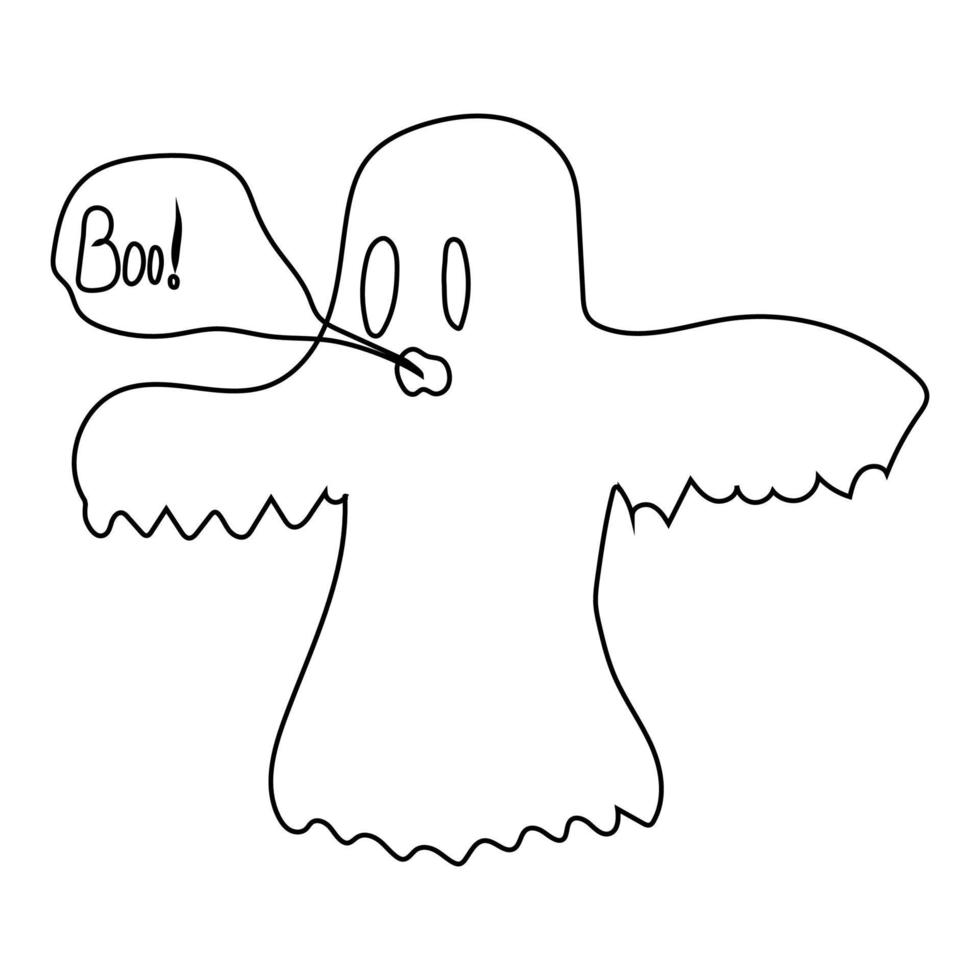 illustration vectorielle d'un fantôme mignon. contour doodle illustration vecteur