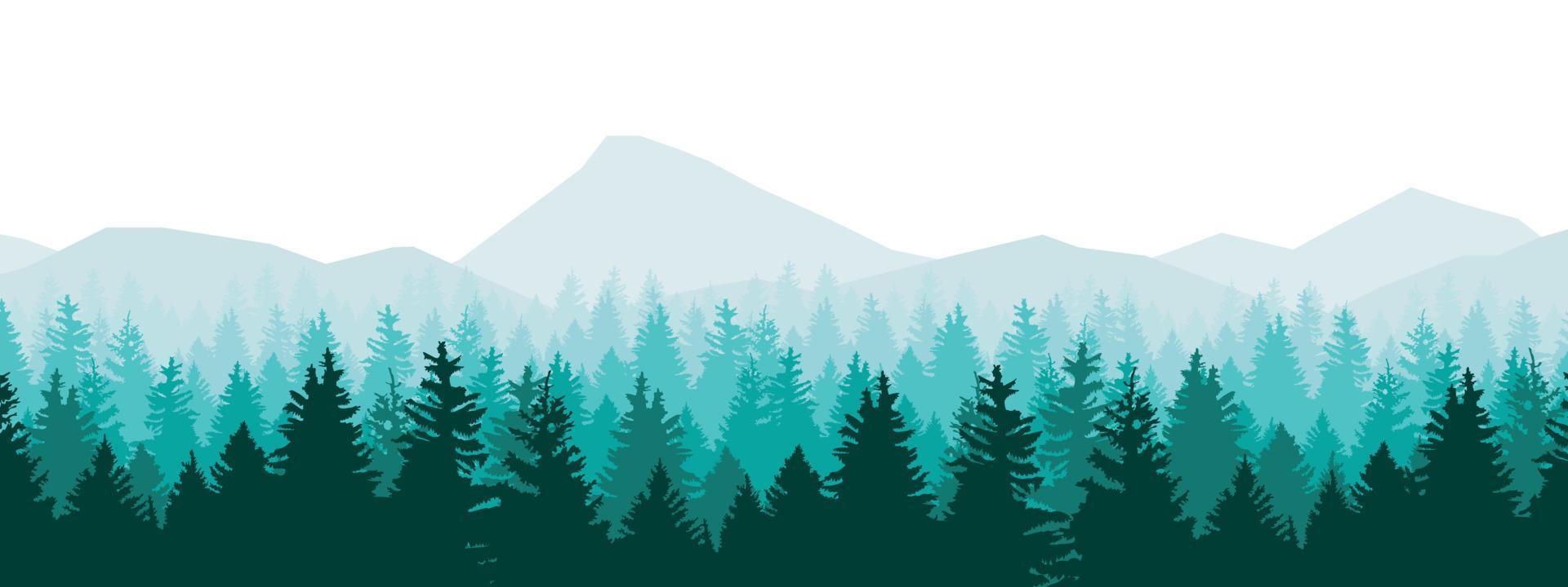illustration vectorielle paysage montagne nature forêt fond pin arbre vecteur. vecteur