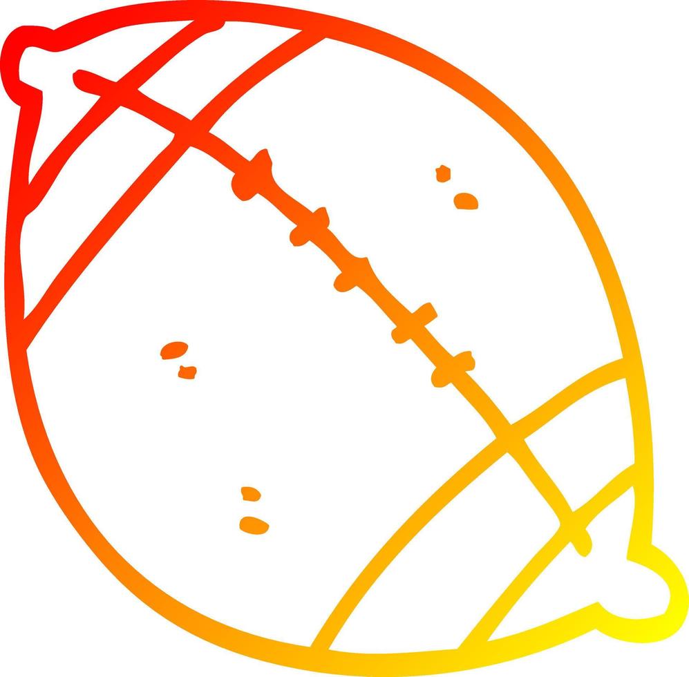 football de dessin animé de dessin de ligne de gradient chaud vecteur