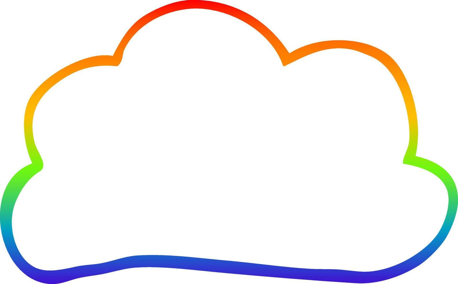 arc en ciel gradient ligne dessin dessin animé météo nuage vecteur