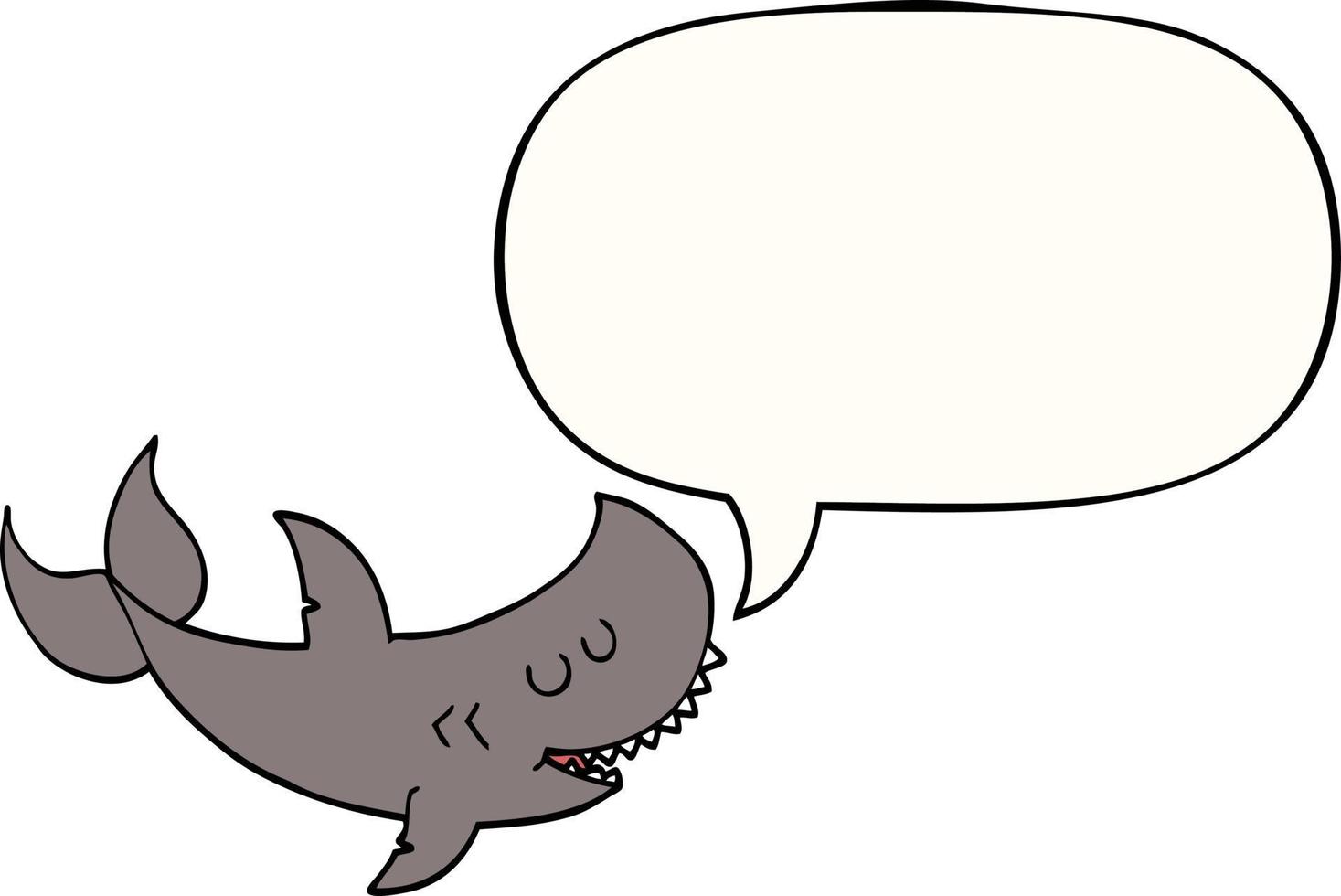 requin de dessin animé et bulle de dialogue vecteur