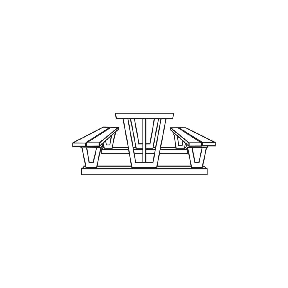 icône de table de pique-nique vecteur