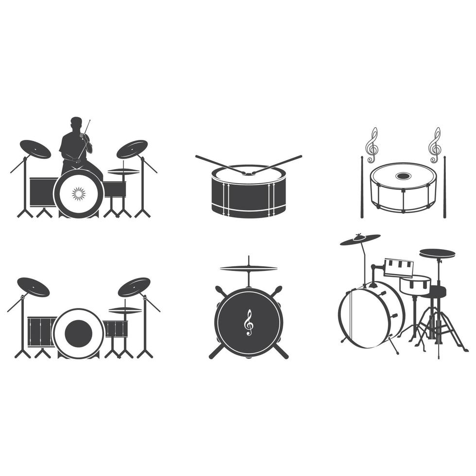 conception de modèle d'illustration vectorielle de logo de tambour vecteur